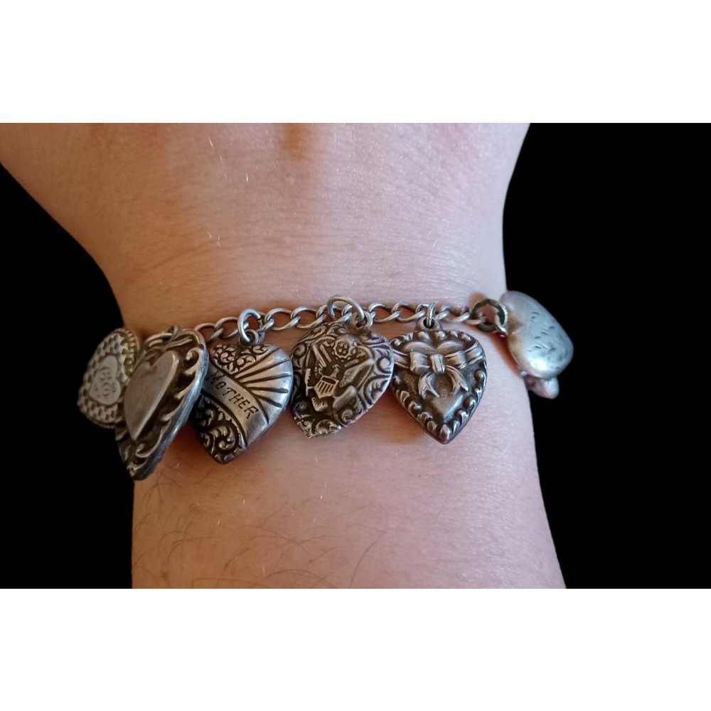 Vintage WWII 515th Bombardment Squadron 1942 Militray Forget Me Not 925 Bracelet